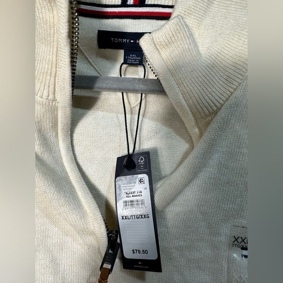 NWT Tommy Hilfiger Men's Long Sleeve Cotton Quarter Zip Pullover Sweater Sz XXL - Picture 5 of 6